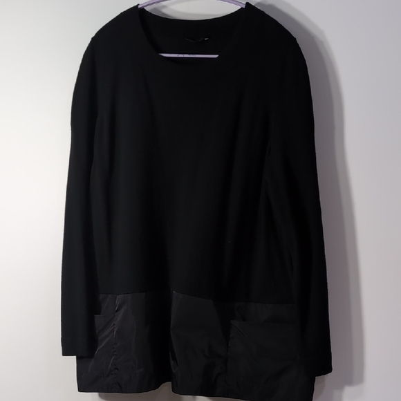 Lafayette 148 New York | Super Soft Wool Black Crew Neck Sweater Pockets Size XL - Picture 1 of 9